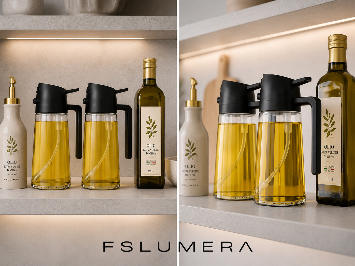 Dispenser spray olio da cucina 2 in 1: spruzzatore o solo pennello per friggitrice ad aria, insalate, griglia