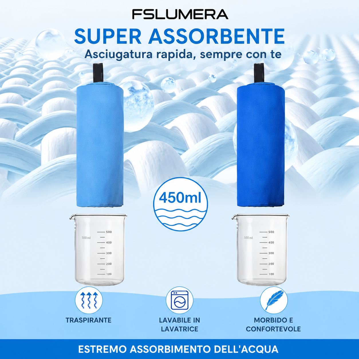Asciugamano da bagno assorbente ad asciugatura rapida e traspirante ,per escursionismo, nuoto, spiaggia,palestra