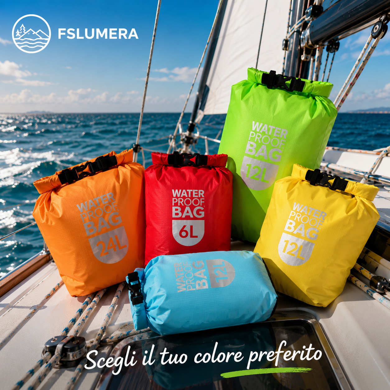 Borsa impermeabile adatta per Rafting ,Kayak Trekking fluviale ,Vela, Canoa ,Canottaggio ,Sacchi asciutti resistenti all'acqua