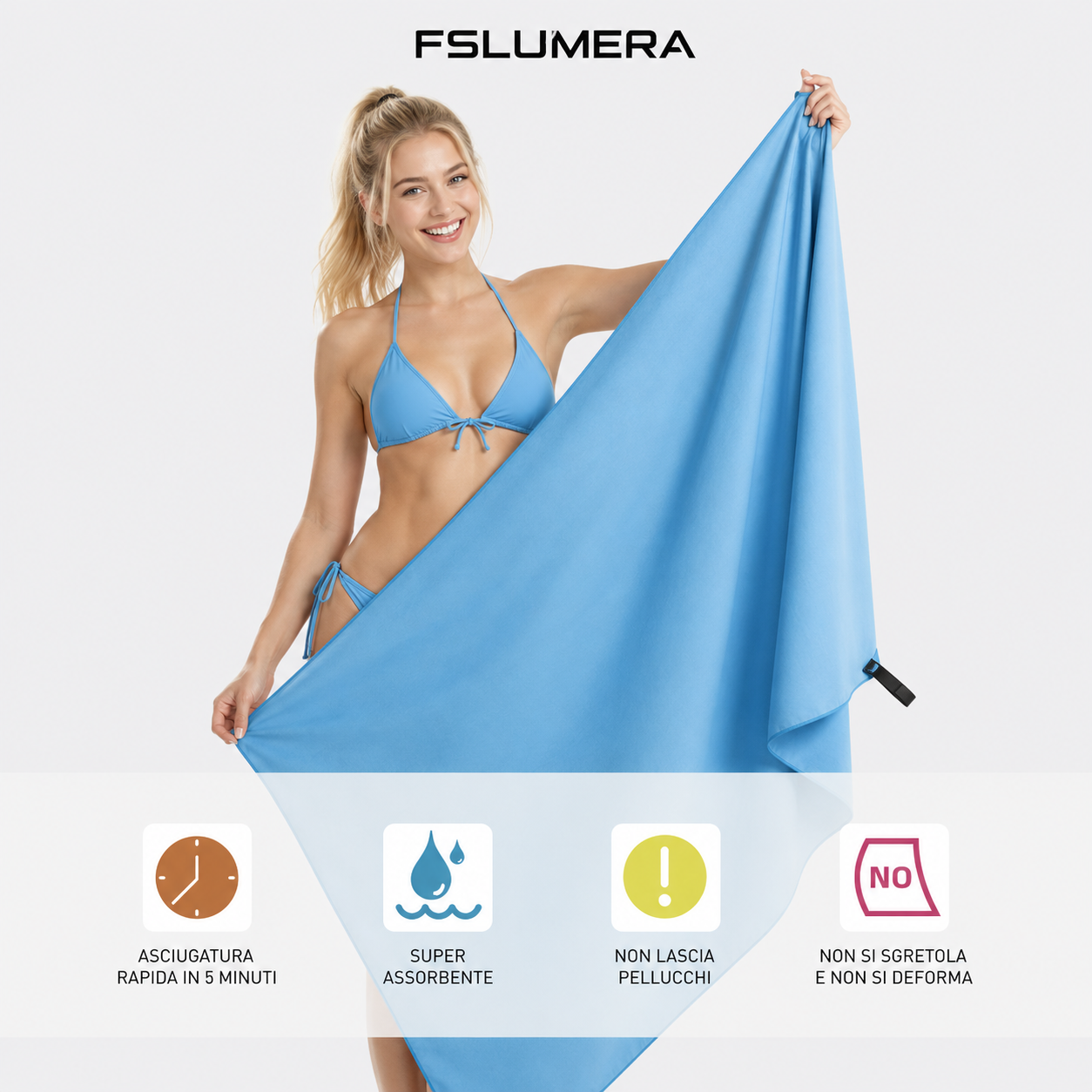 Asciugamano da bagno assorbente ad asciugatura rapida e traspirante ,per escursionismo, nuoto, spiaggia,palestra