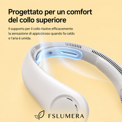 Ventilatore da collo portatile, batteria da 5000 mAh, supporto da collo, regolazione degli ingranaggi a 5 velocità, ventilatore vivavoce indossabile per esterni