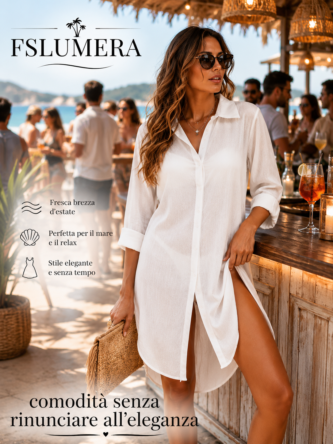 Abito da spiaggia , Abbigliamento da spiaggia , copricostume donna