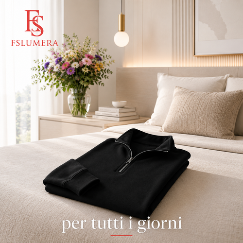 Felpa da uomo con cerniera a mezza lunghezza per tutti i giorni, inverno ed autunno, tinta unita