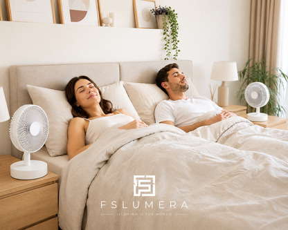 Ventilatore da Tavolo Piccolo Bianco con Timer Silenzioso, Quattro Velocità Regolabili