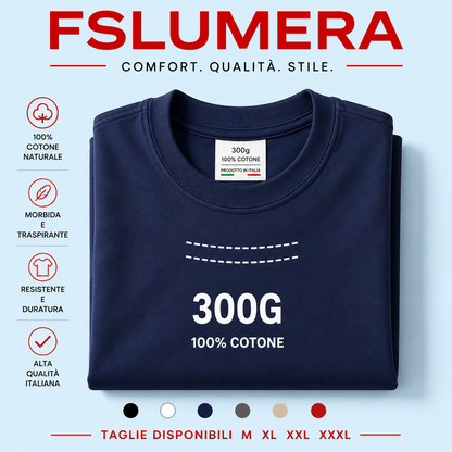 Maglietta Premium FSLUMERA 300G – 100% Cotone di Alta Qualità