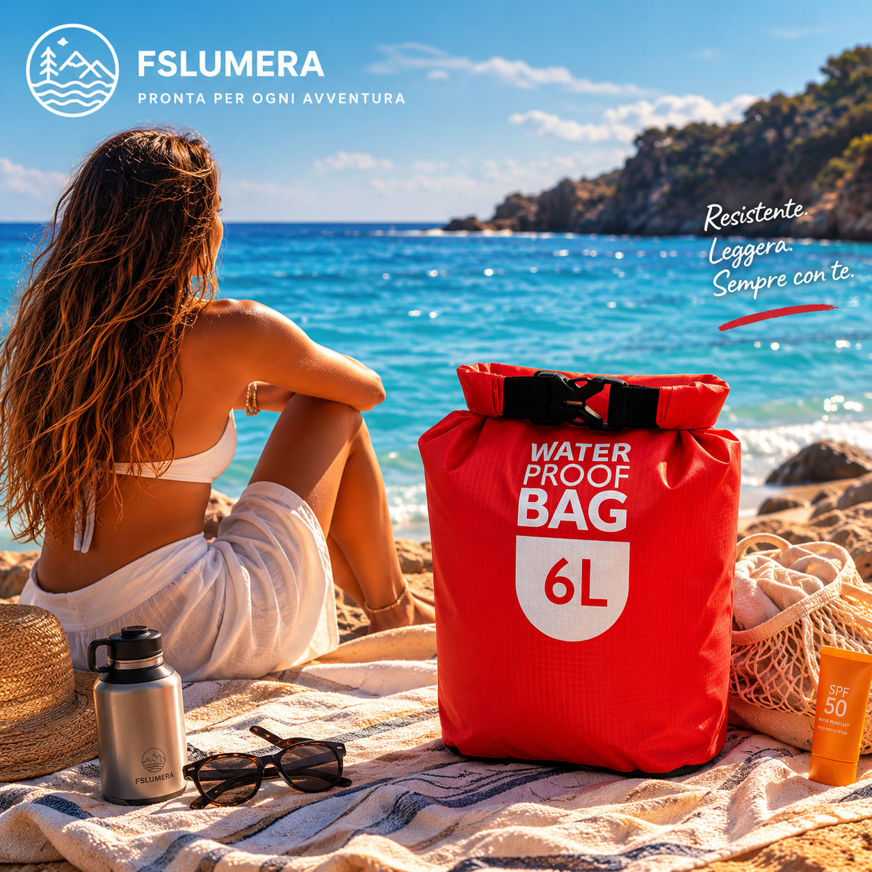 Borsa impermeabile adatta per Rafting ,Kayak Trekking fluviale ,Vela, Canoa ,Canottaggio ,Sacchi asciutti resistenti all'acqua