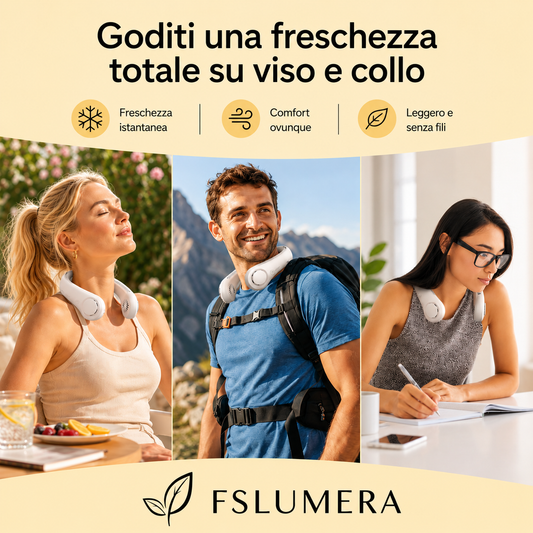 Ventilatore da collo portatile, batteria da 5000 mAh, supporto da collo, regolazione degli ingranaggi a 5 velocità, ventilatore vivavoce indossabile per esterni