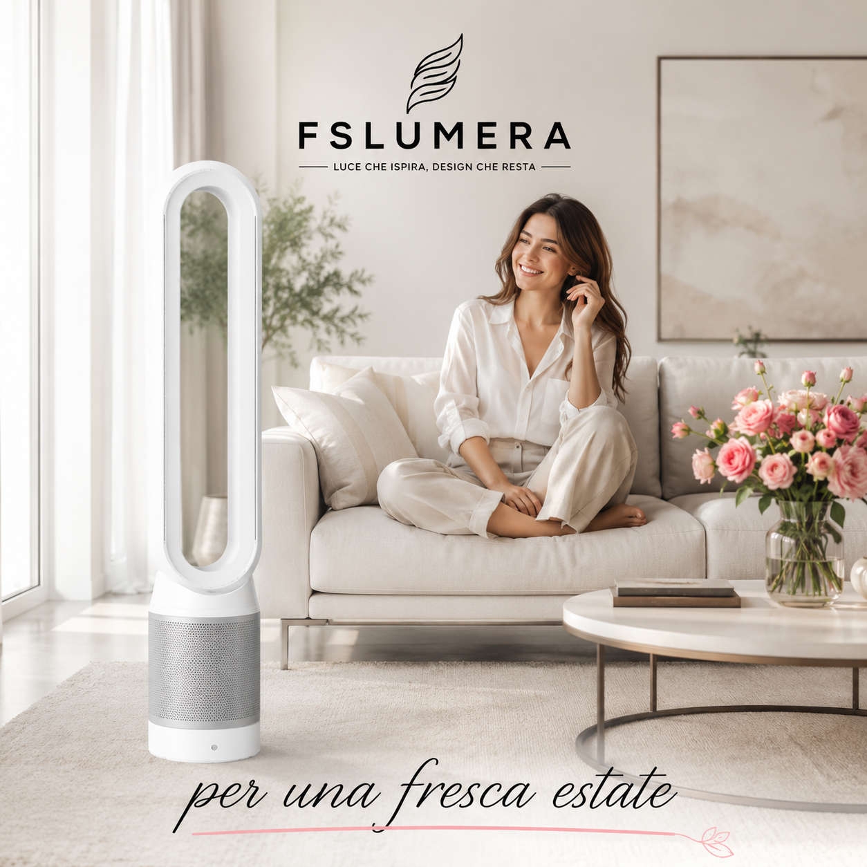Ventilatore senza lama per circolazione di purificazione dell'aria da 42 pollici 220V, Ventilatore a torre elettrico ultra silenzioso  senza lama per l'estate