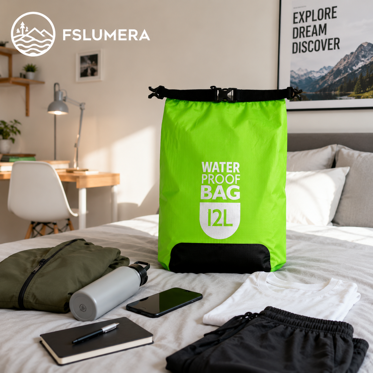 Borsa impermeabile adatta per Rafting ,Kayak Trekking fluviale ,Vela, Canoa ,Canottaggio ,Sacchi asciutti resistenti all'acqua
