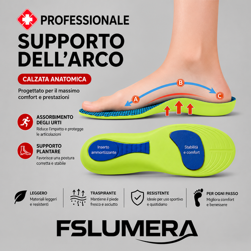 Solette ortopediche per piedi Sport Soletta ammortizzante per scarpe Supporto per arco plantare Modelli per fascite plantari (tallonite) Cuscinetti Uomo Donna