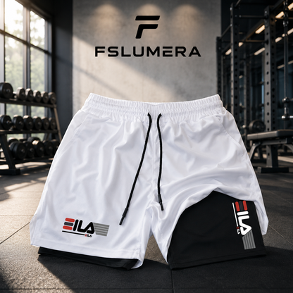 Pantaloncini sportivi da uomo Traspiranti a doppio strato ad asciugatura rapida Pantaloni sportivi da corsa estivi M-XXL