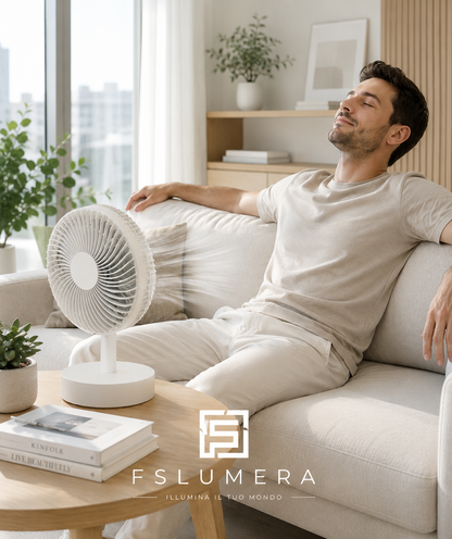 Ventilatore da Tavolo Piccolo Bianco con Timer Silenzioso, Quattro Velocità Regolabili