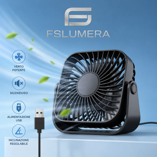 Mini ventilatore portatile USB da 4 pollici per campeggio, ventilatore personale da tavolo silenzioso a 3 velocità, 360 ° Regolazione dei ventilatori in piedi per la stanza di casa
