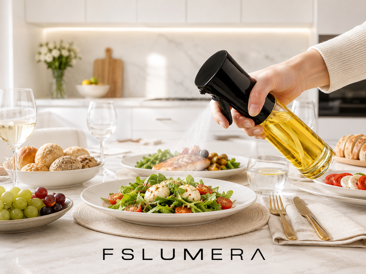Dispenser spray olio da cucina 2 in 1: spruzzatore o solo pennello per friggitrice ad aria, insalate, griglia
